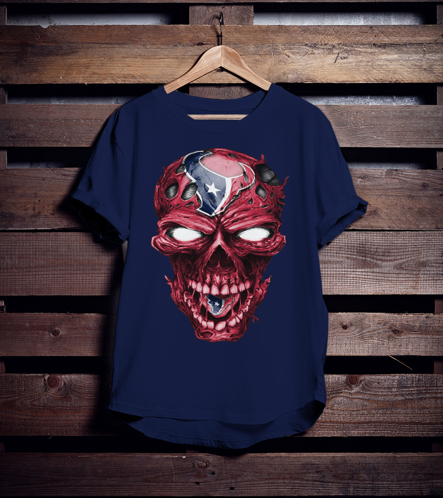 Skull Houston Texans Logo Horror T-Shirt