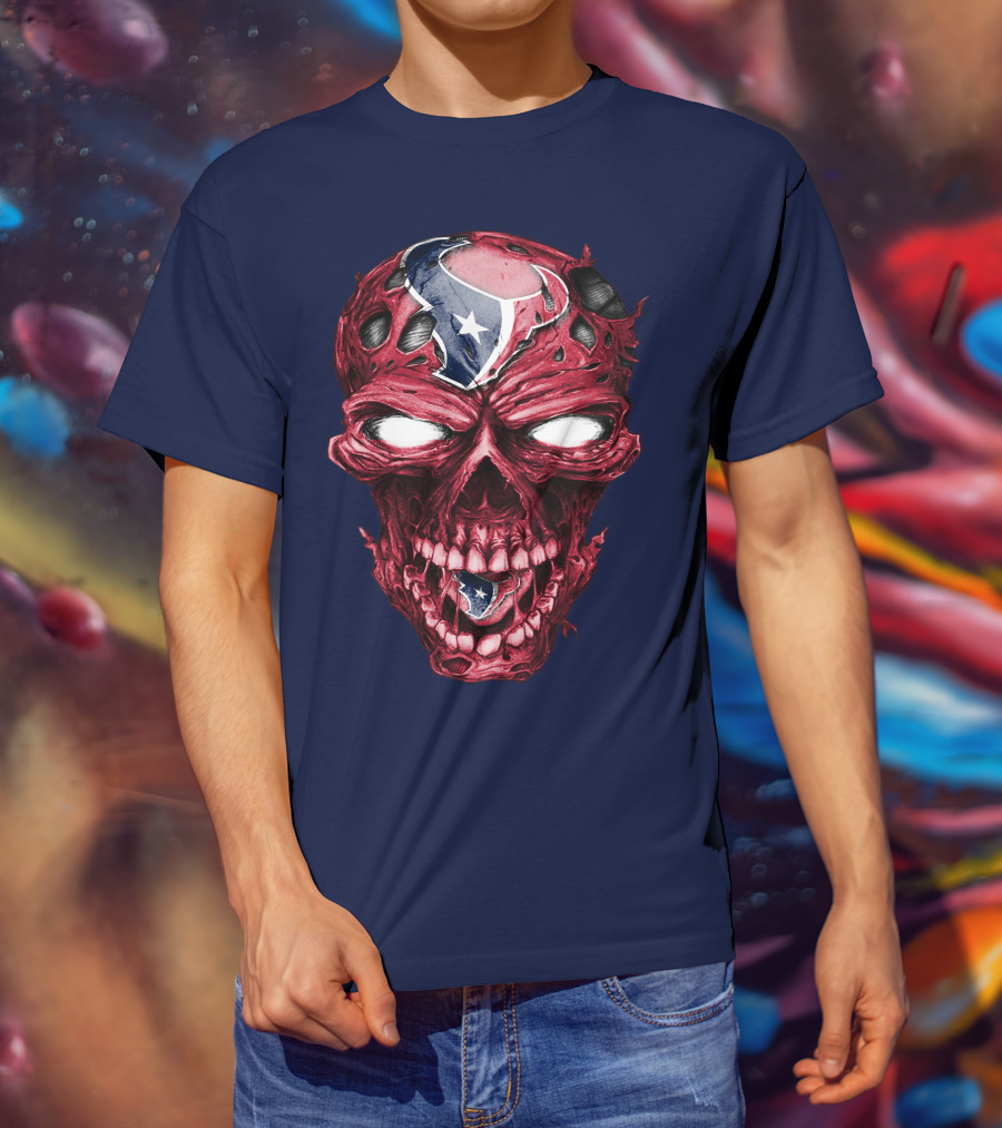 Skull Houston Texans Logo Horror T-Shirt