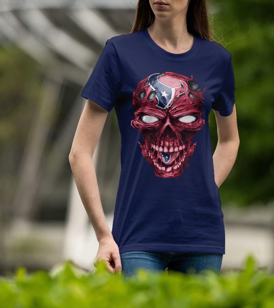 Skull Houston Texans Logo Horror T-Shirt