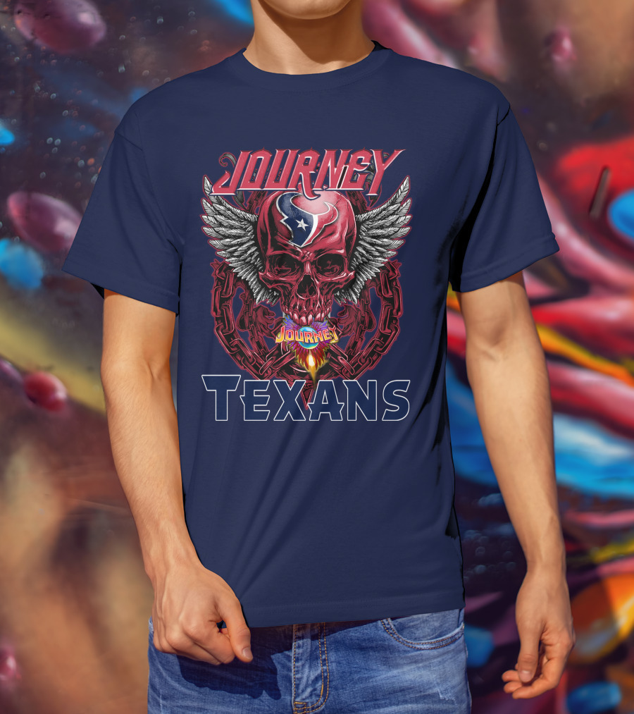 Journey Texans Skull Wings Nfl Fusion T-Shirt
