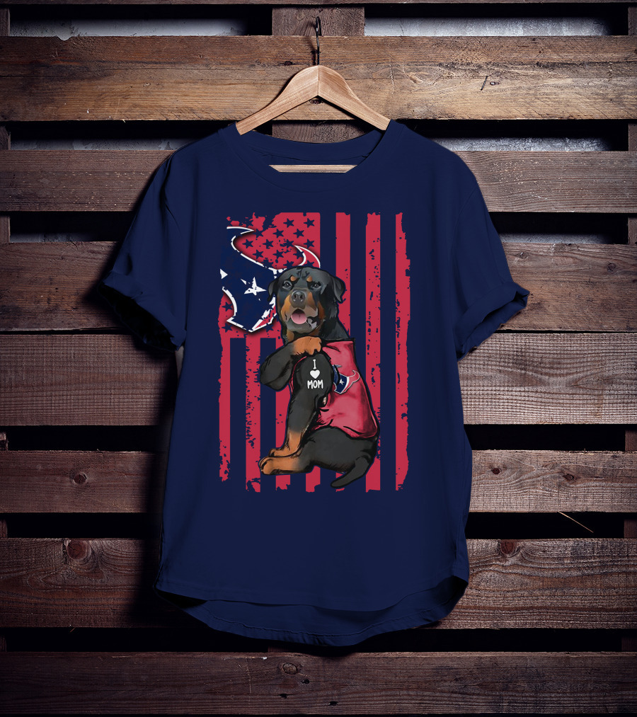 Rottweiler I Love Mom Houston Texans T-Shirt