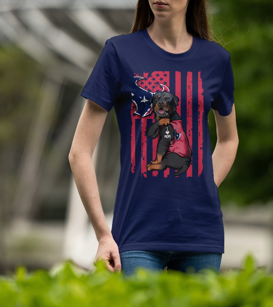 Rottweiler I Love Mom Houston Texans T-Shirt