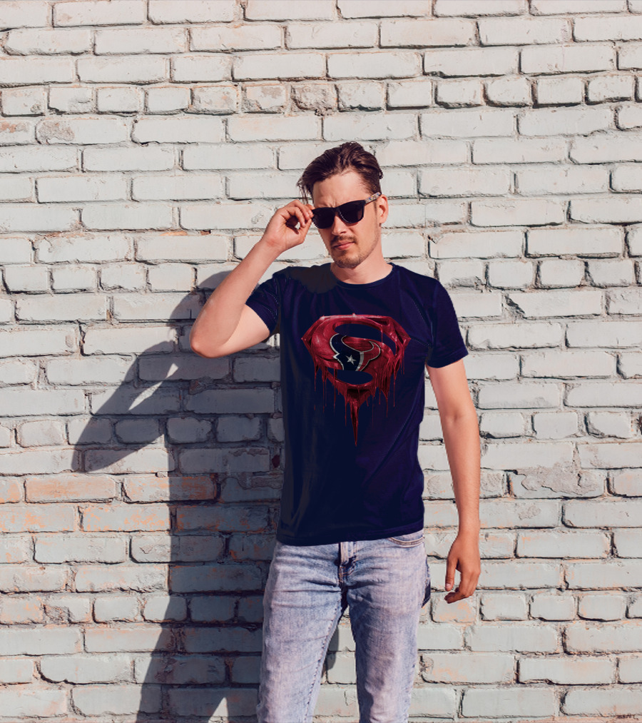 Superman Houston Texans Logo Fusion T-Shirt