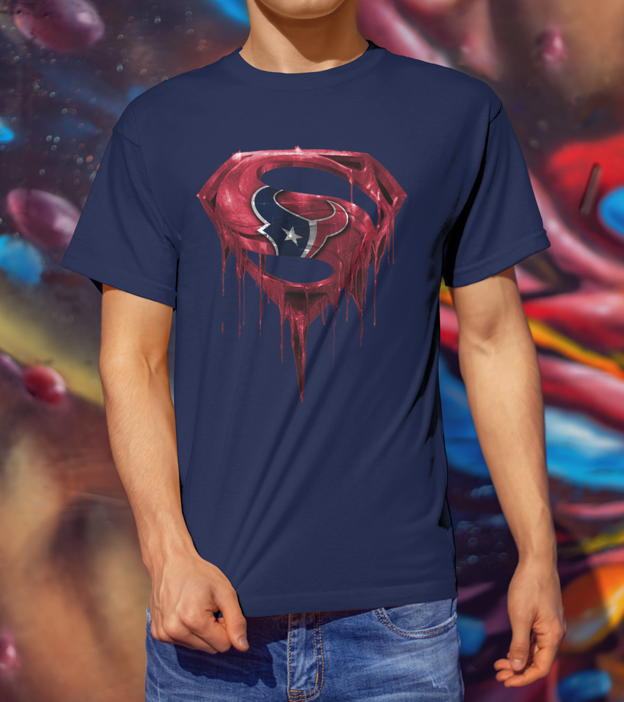 Superman Houston Texans Logo Fusion T-Shirt
