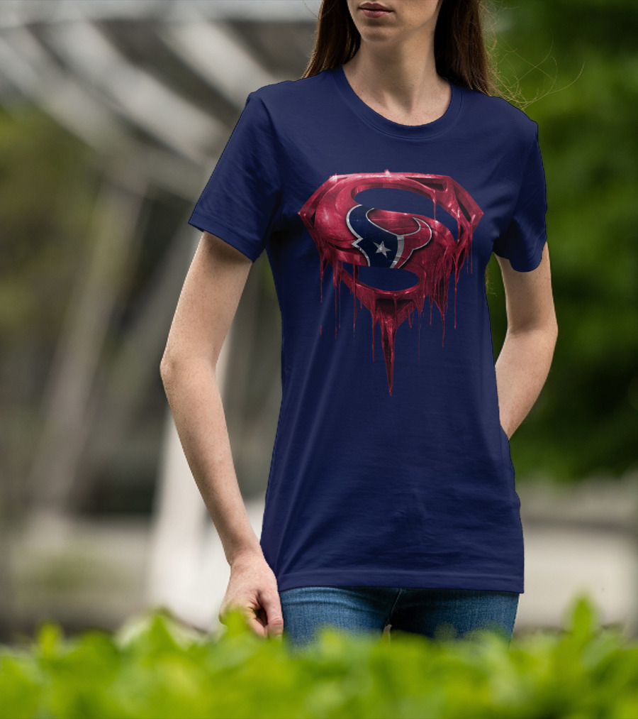 Superman Houston Texans Logo Fusion T-Shirt