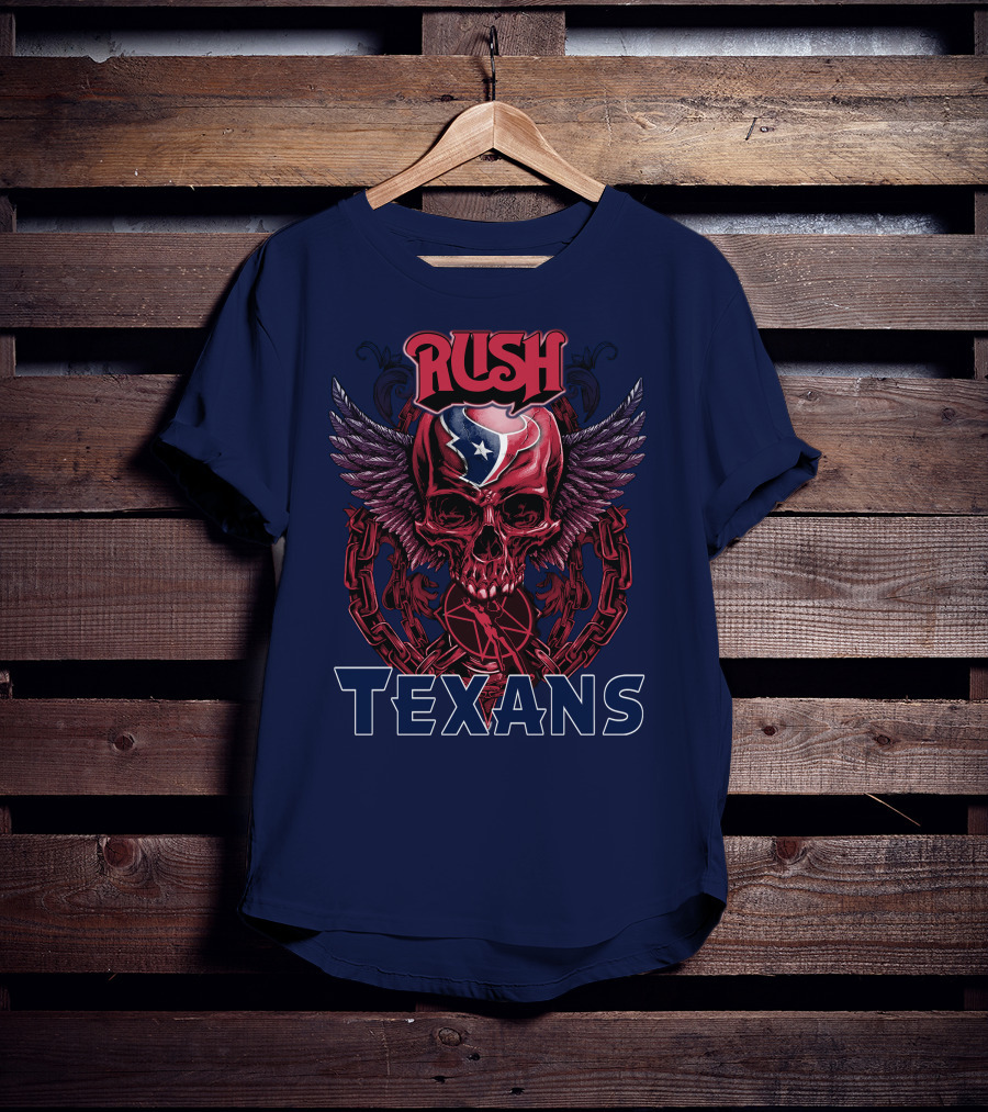 Rush Texans Skull Wings Iconic T-Shirt