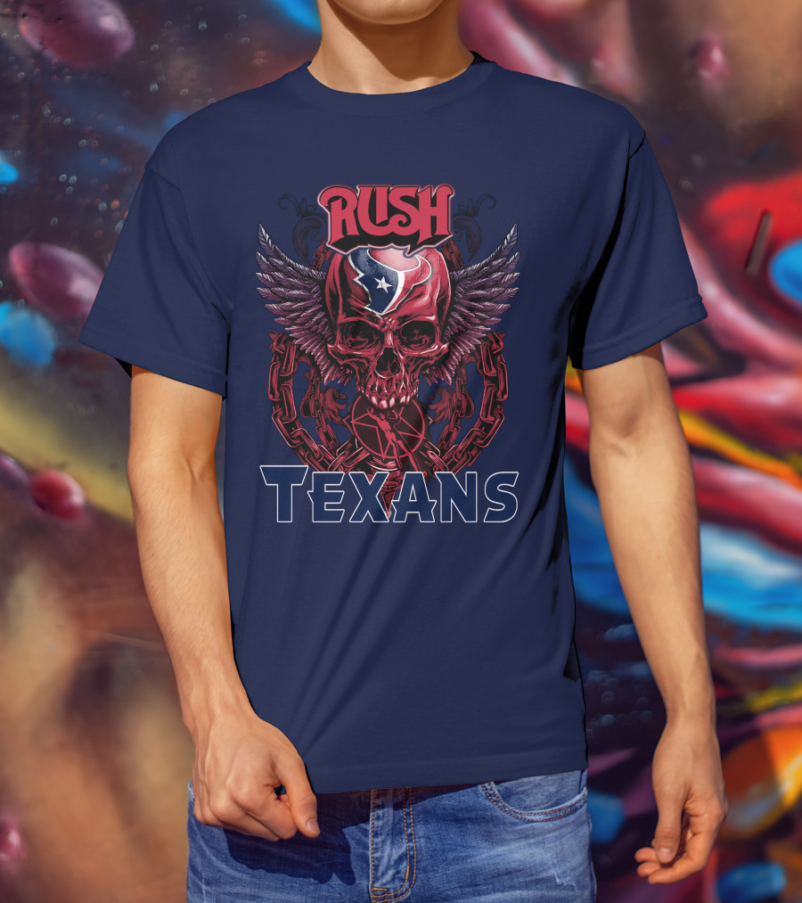 Rush Texans Skull Wings Iconic T-Shirt