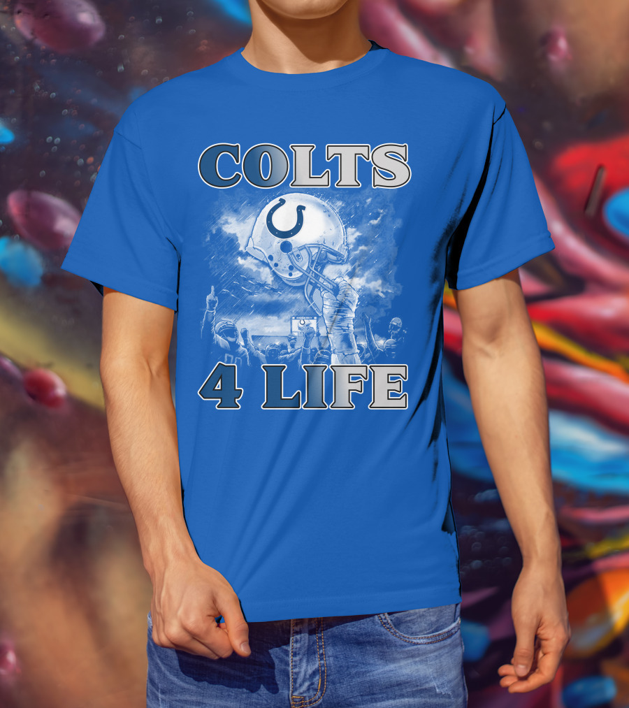 Colts 4 Life Indianapolis Colts Helmet And Fans Celebration T-Shirt