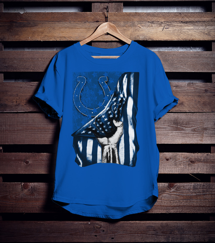 Indianapolis Colts American Flag Horseshoe T-Shirt