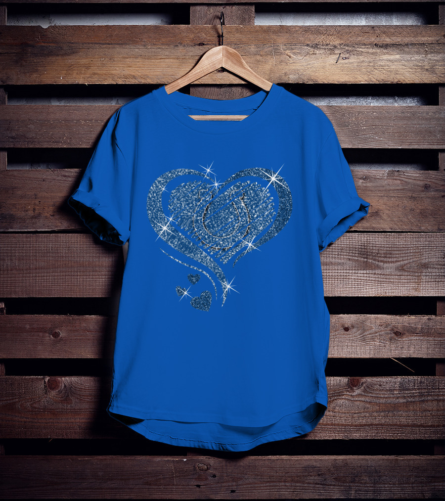 Heart Diamond Glitter Indianapolis Colts Sparkle T-Shirt