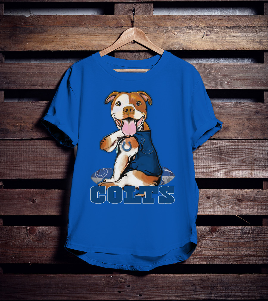 Colts Pittbull Indianapolis Colts Football Fan Dog T-Shirt