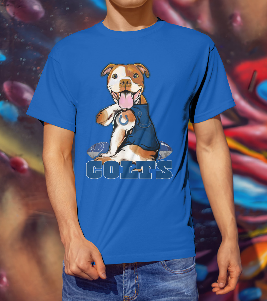 Colts Pittbull Indianapolis Colts Football Fan Dog T-Shirt