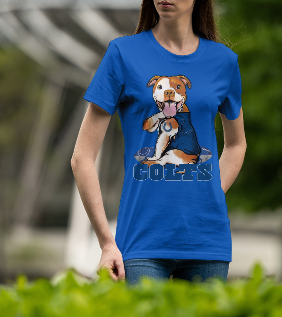 Colts Pittbull Indianapolis Colts Football Fan Dog T-Shirt