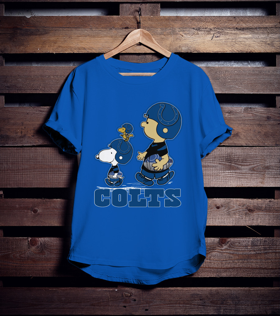 Snpfootball Indianapolis Colts Characters Blue Helmets T-Shirt