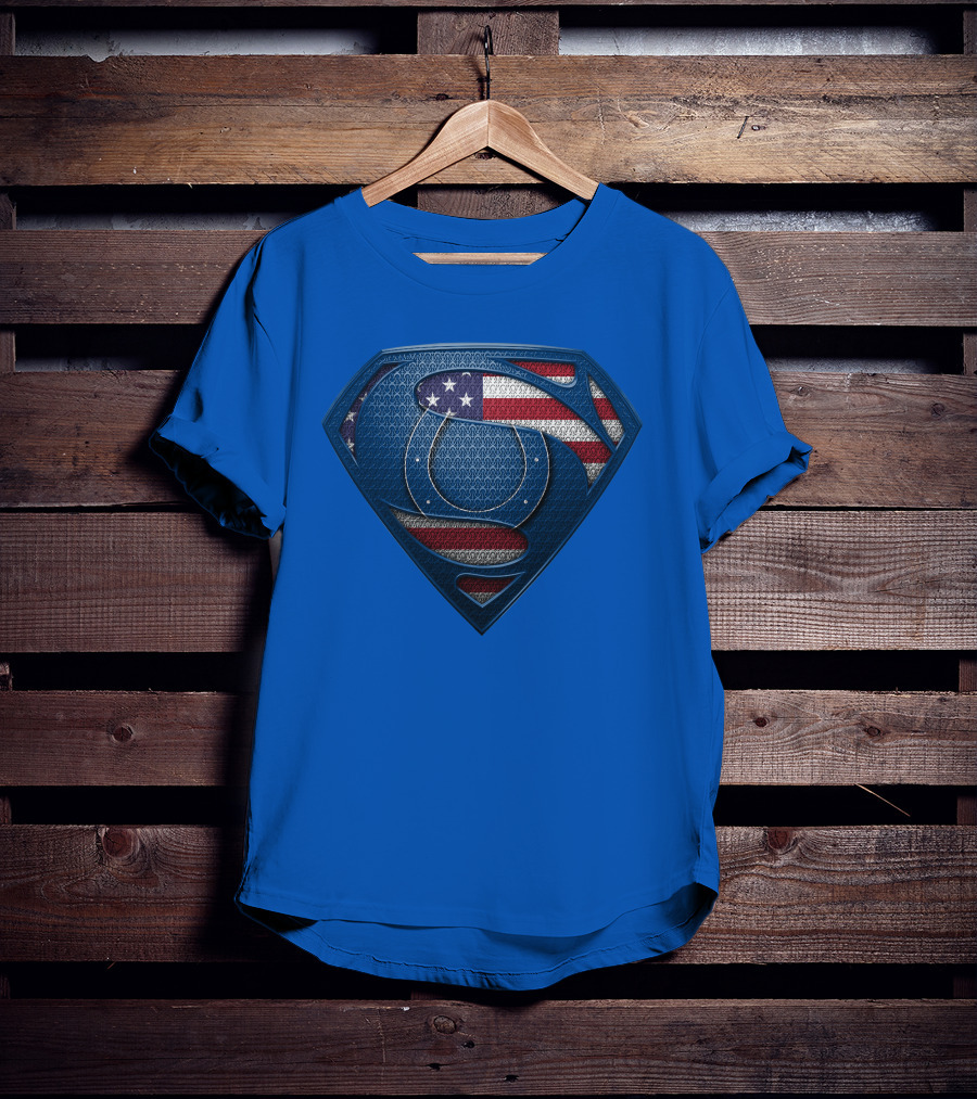 Spm Indianapolis Colts American Flag Superman T-Shirt