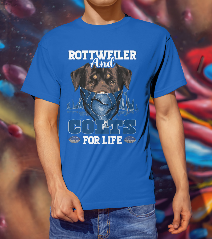 Rottweiler And Colts For Life Indianapolis T-Shirt