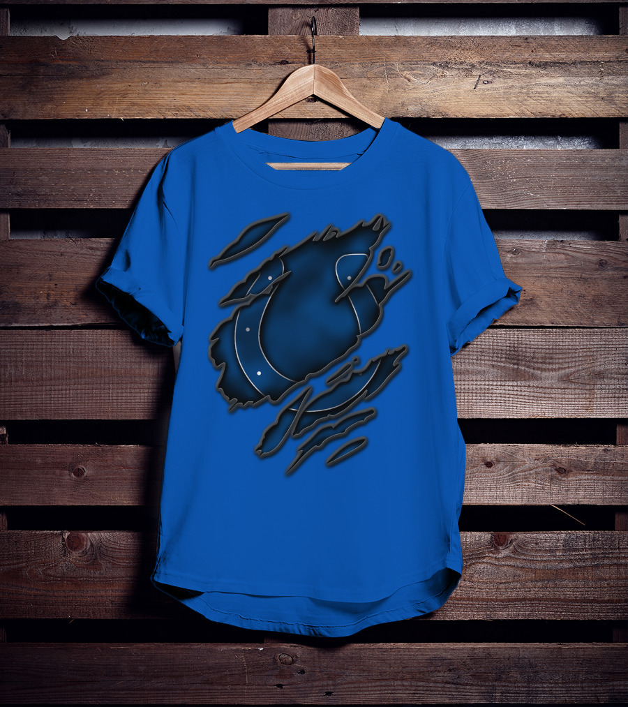 Torn Indianapolis Colts Ripped Football Team T-Shirt