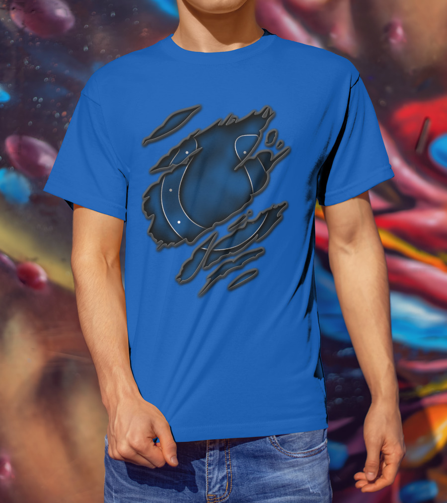 Torn Indianapolis Colts Ripped Football Team T-Shirt