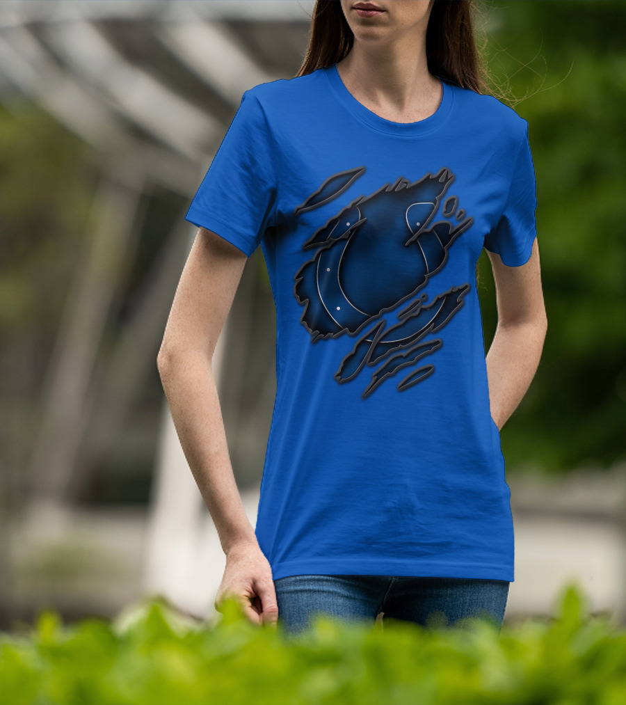 Torn Indianapolis Colts Ripped Football Team T-Shirt