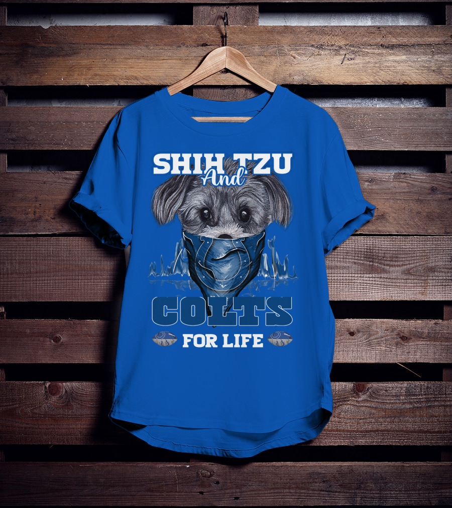 SHIH TZU AND COLTS FOR LIFE Indianapolis T-Shirt