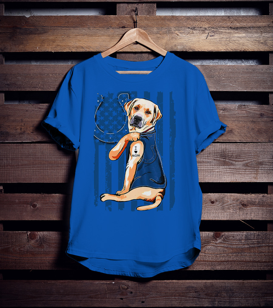 Labrador Retriever I Love Mom Indianapolis Colts T-Shirt