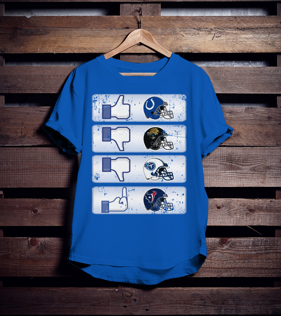 Indianapolis Colts Helmet Thumbs Up Rival Nfl Teams Jaguars Titans Texans T-Shirt