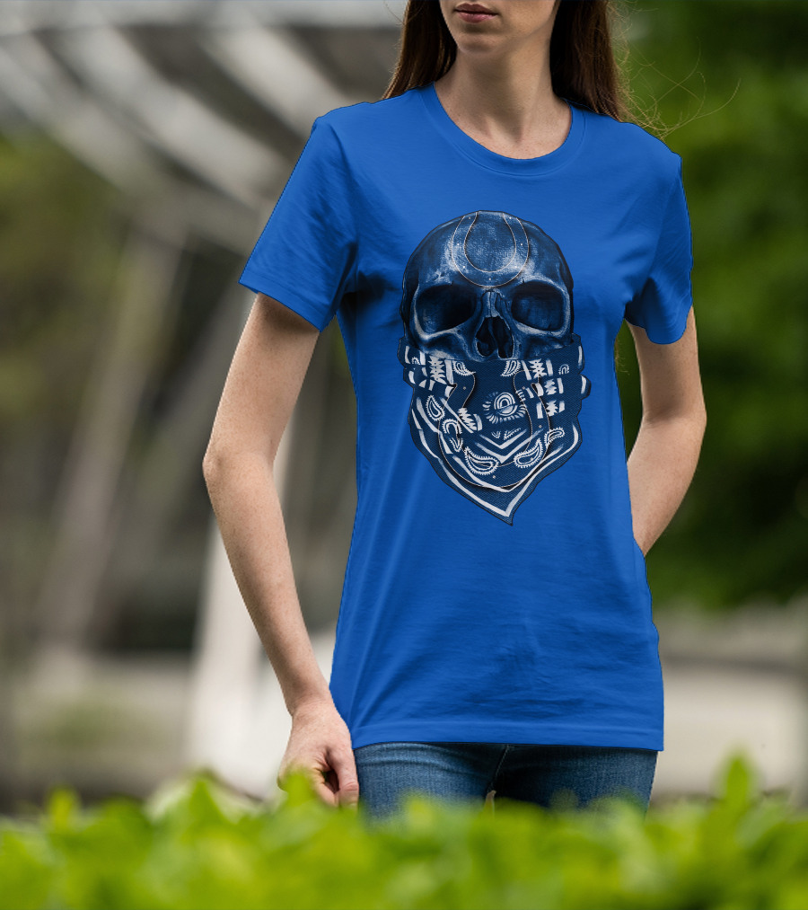 Indianapolis Colts Bandana Skull T-Shirt
