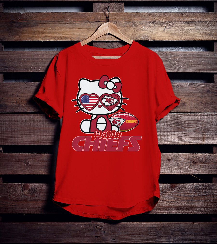 Hello Kitty Chiefs Kansas City Football USA T-Shirt