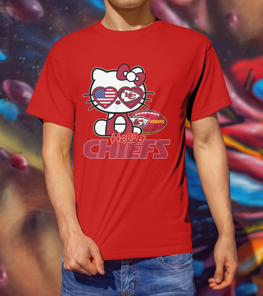Hello Kitty Chiefs Kansas City Football USA T-Shirt