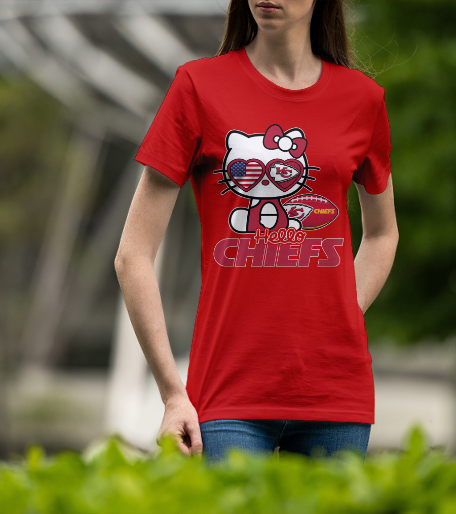 Hello Kitty Chiefs Kansas City Football USA T-Shirt