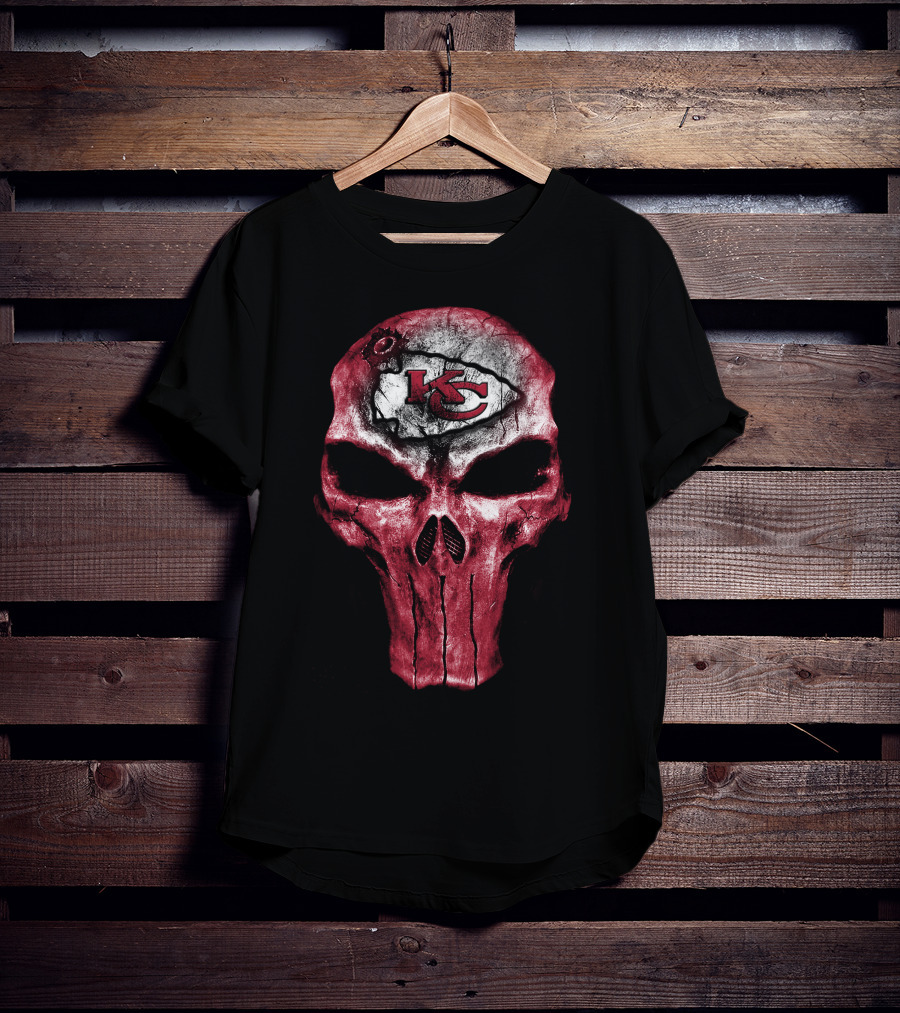 Kansas City Chiefs Skull Logo Art T-Shirt