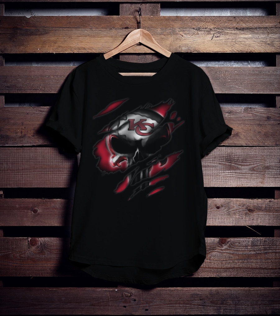 Kansas City Chiefs 41 Skull Logo T-Shirt