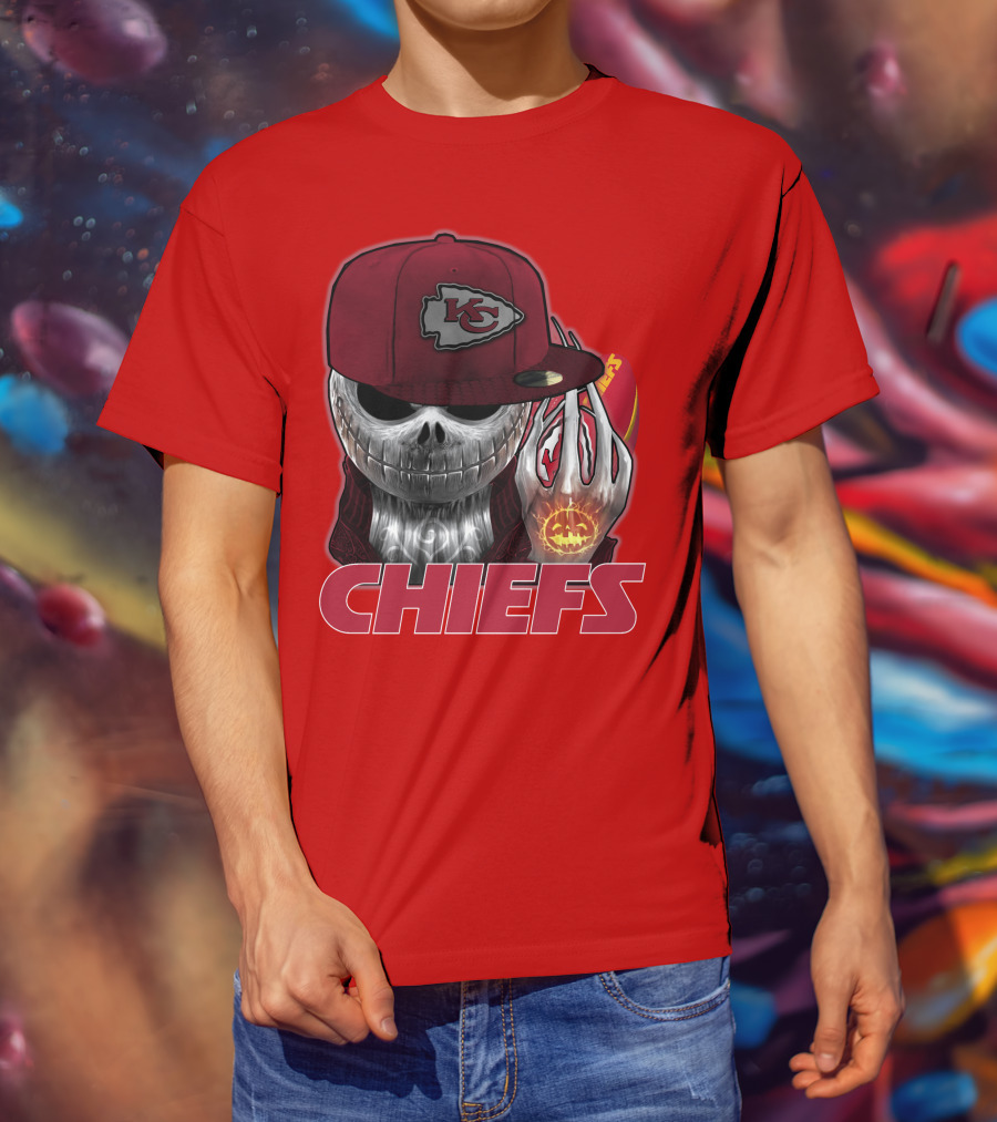 Jackskull Chiefs Kansas City Football T-Shirt