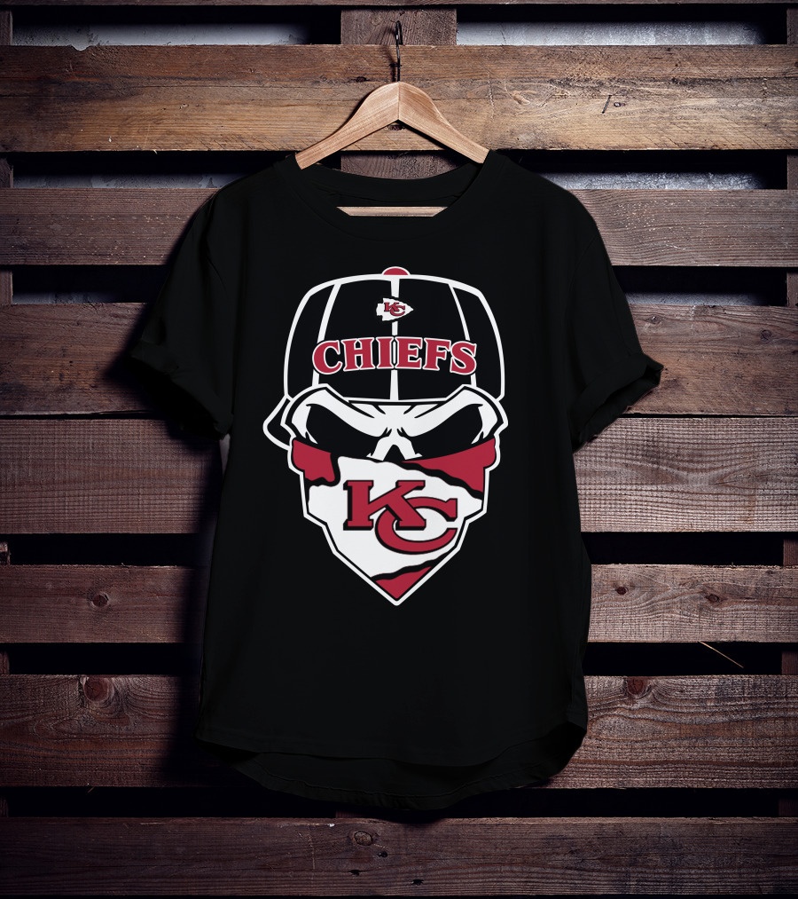Kansas City Chiefs Kc Logo Skull Cap Bandana T-Shirt