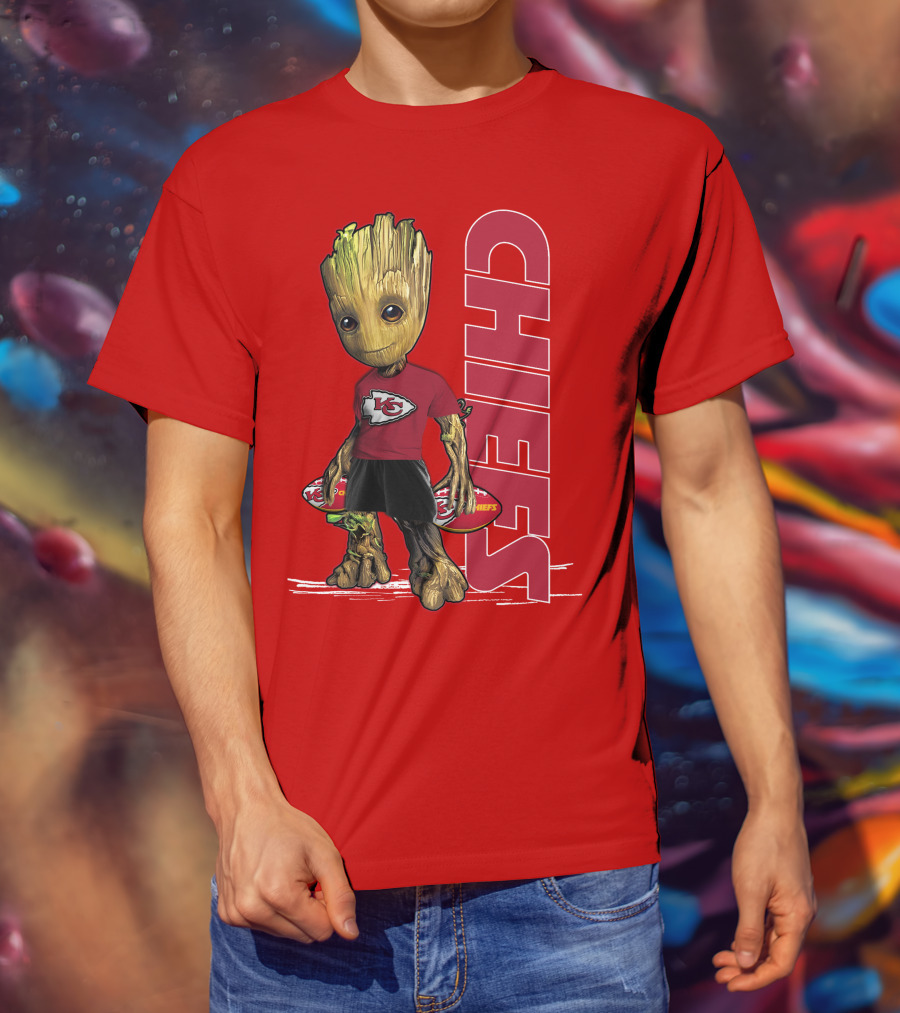Groot V1 Kansas City Chiefs Football Character Chiefs T-Shirt
