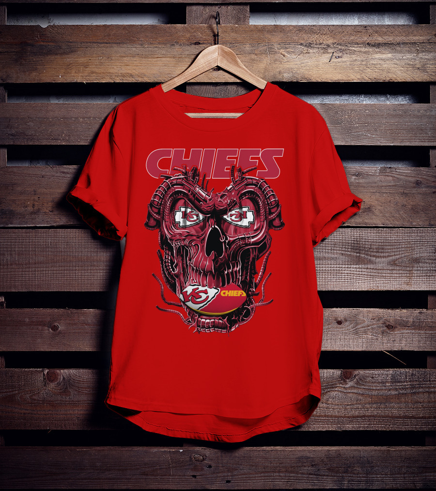 Chiefs Dragonskull Kansas City Football T-Shirt