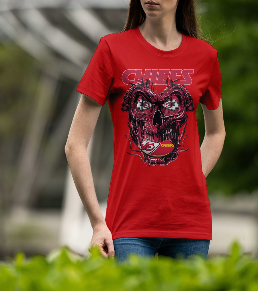 Chiefs Dragonskull Kansas City Football T-Shirt