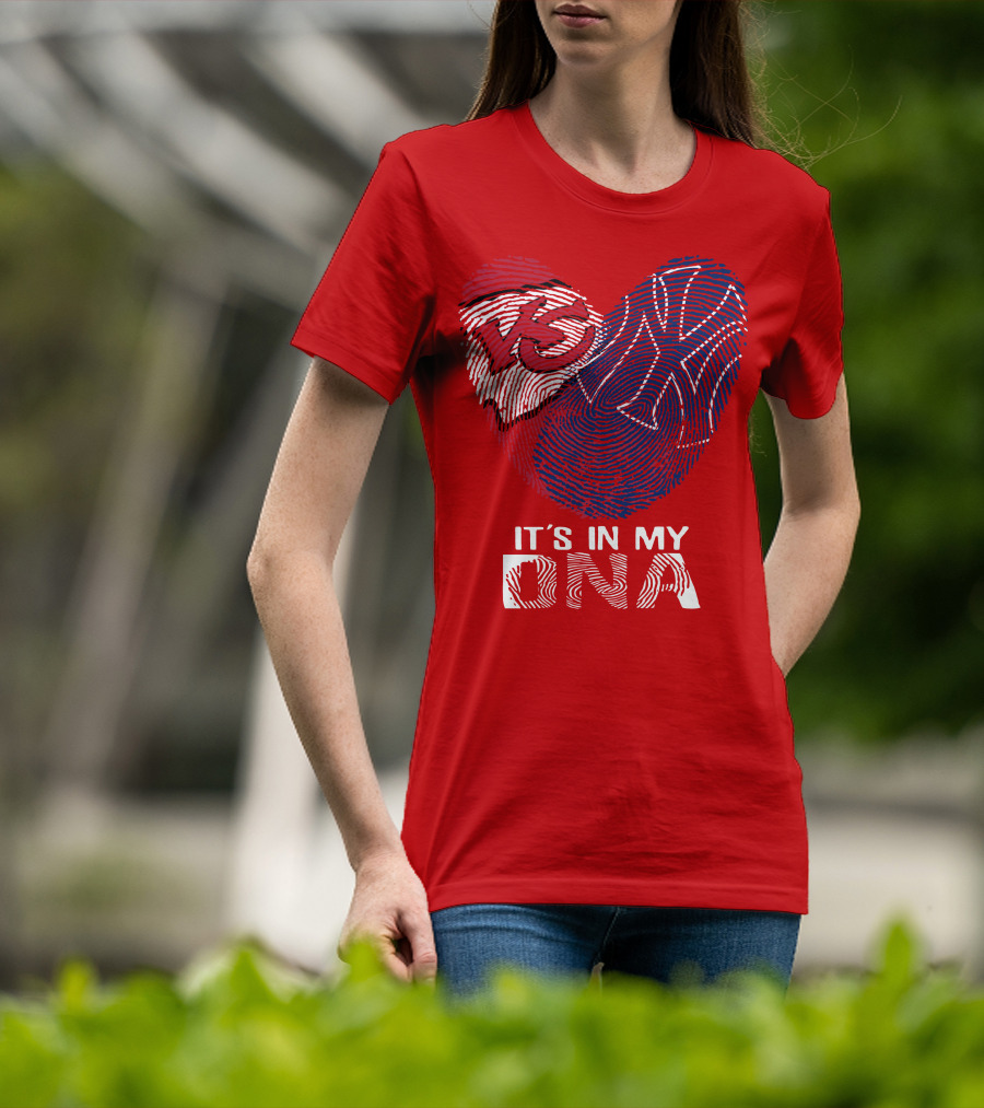 Kansas City Chiefs It's In My Dna Football Fingerprint Heart T-Shirt