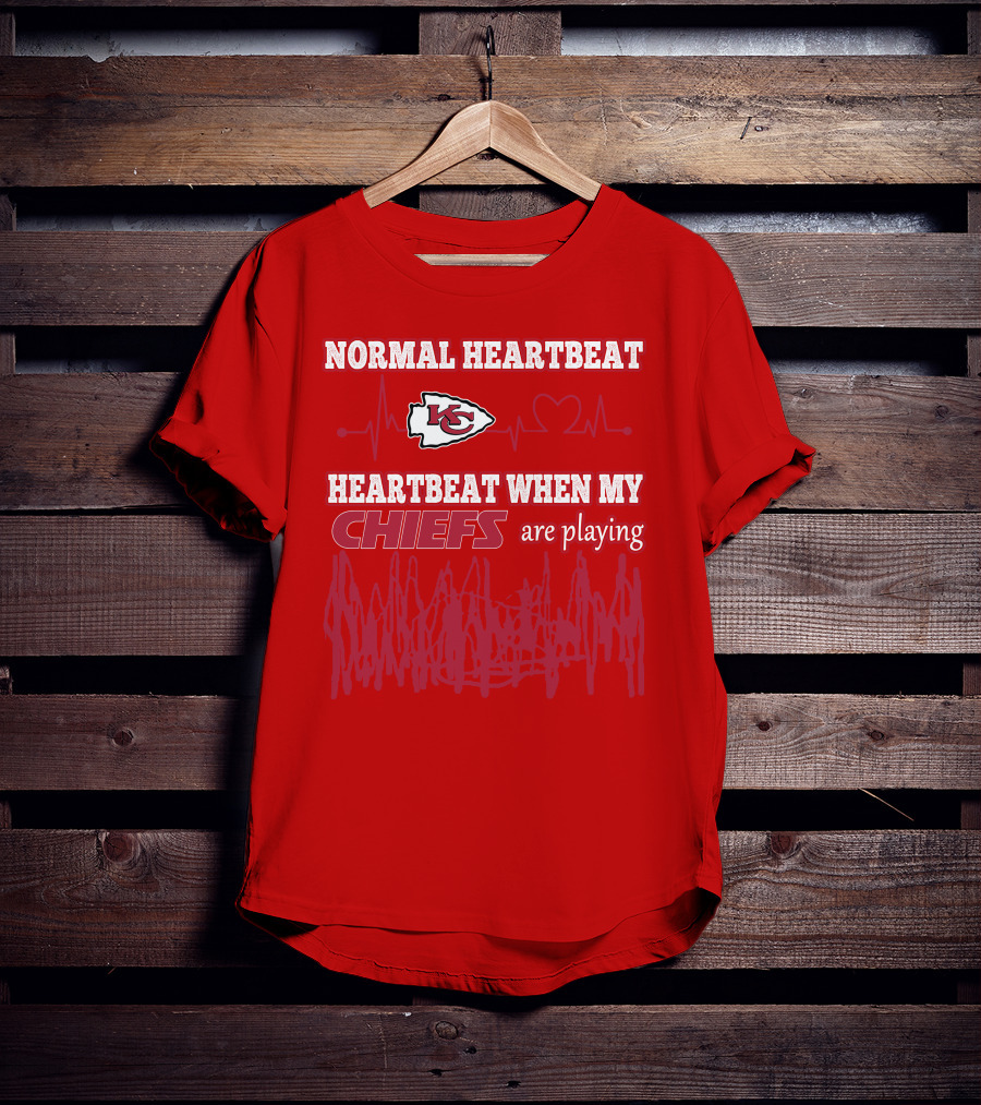 Normal Heartbeat Kansas City Chiefs Heartbeat When My Chiefs Are Playing T-Shirt