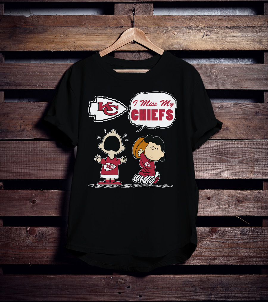 I Miss My Kansas City Chiefs Peanuts Football T-Shirt