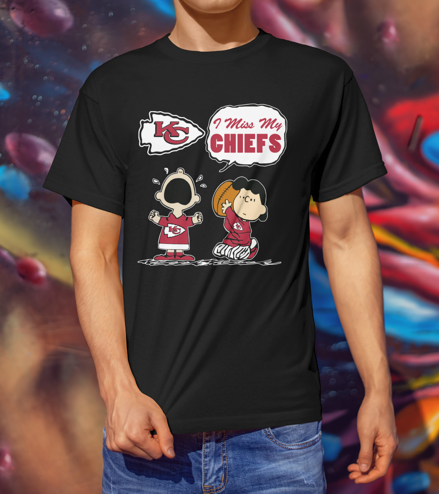 I Miss My Kansas City Chiefs Peanuts Football T-Shirt