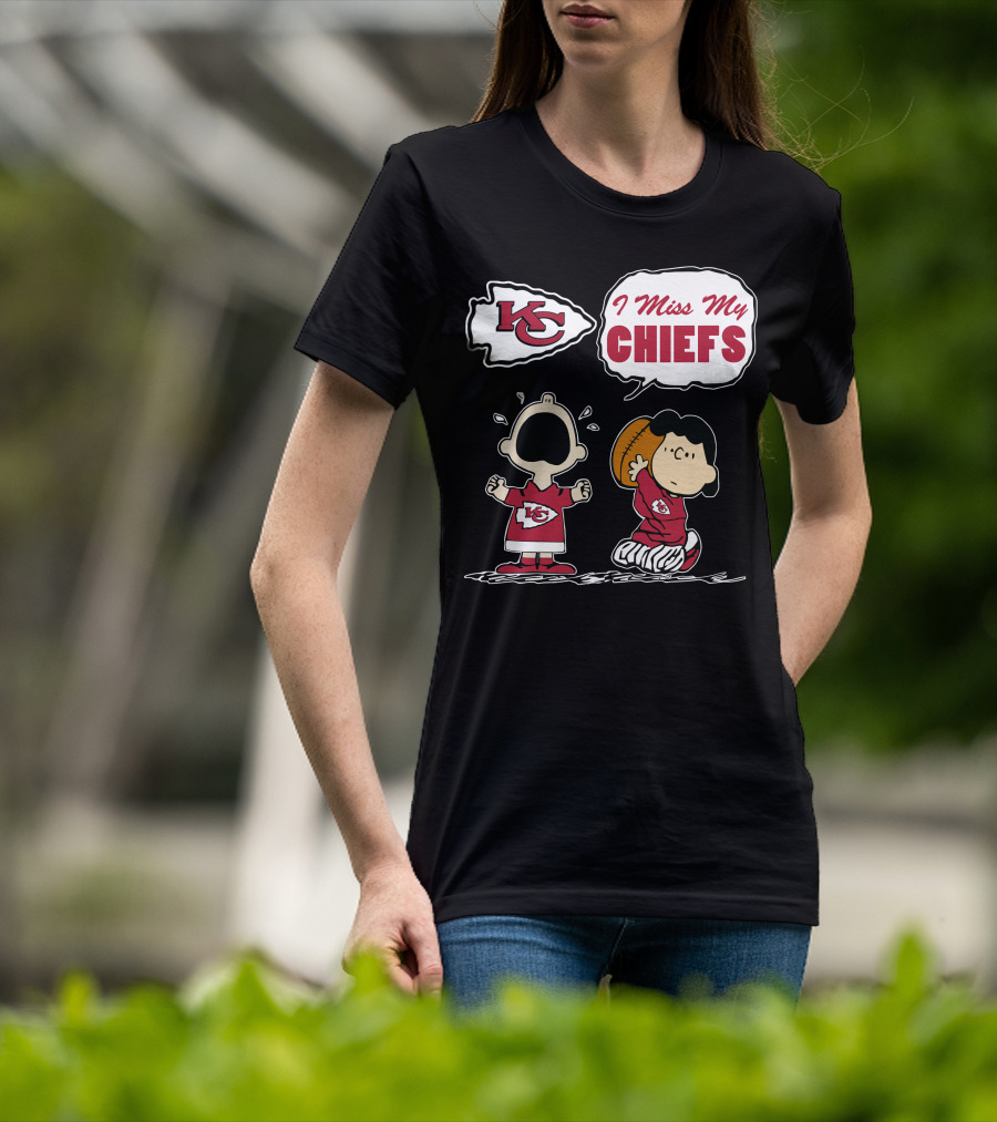 I Miss My Kansas City Chiefs Peanuts Football T-Shirt