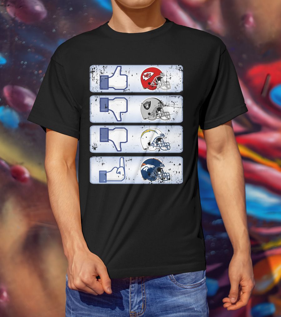 Kansas City Chiefs Like Rival Teams Thumbs Los Angeles Chargers Denver Broncos T-Shirt