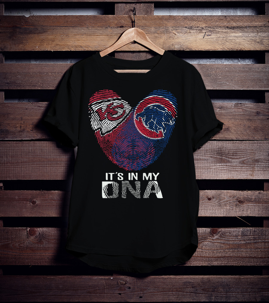 It's In My Dna Kansas City Chiefs Chicago Cubs T-Shirt