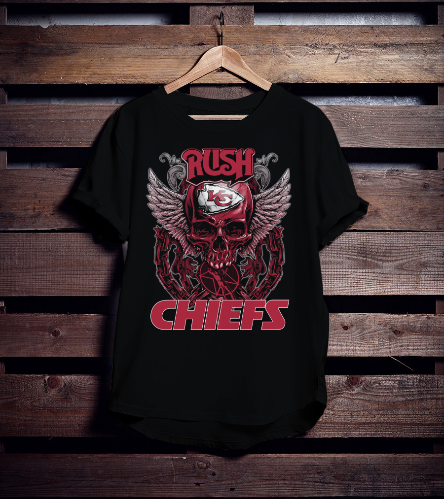 Rush Kansas City Chiefs Skull Winged T-Shirt