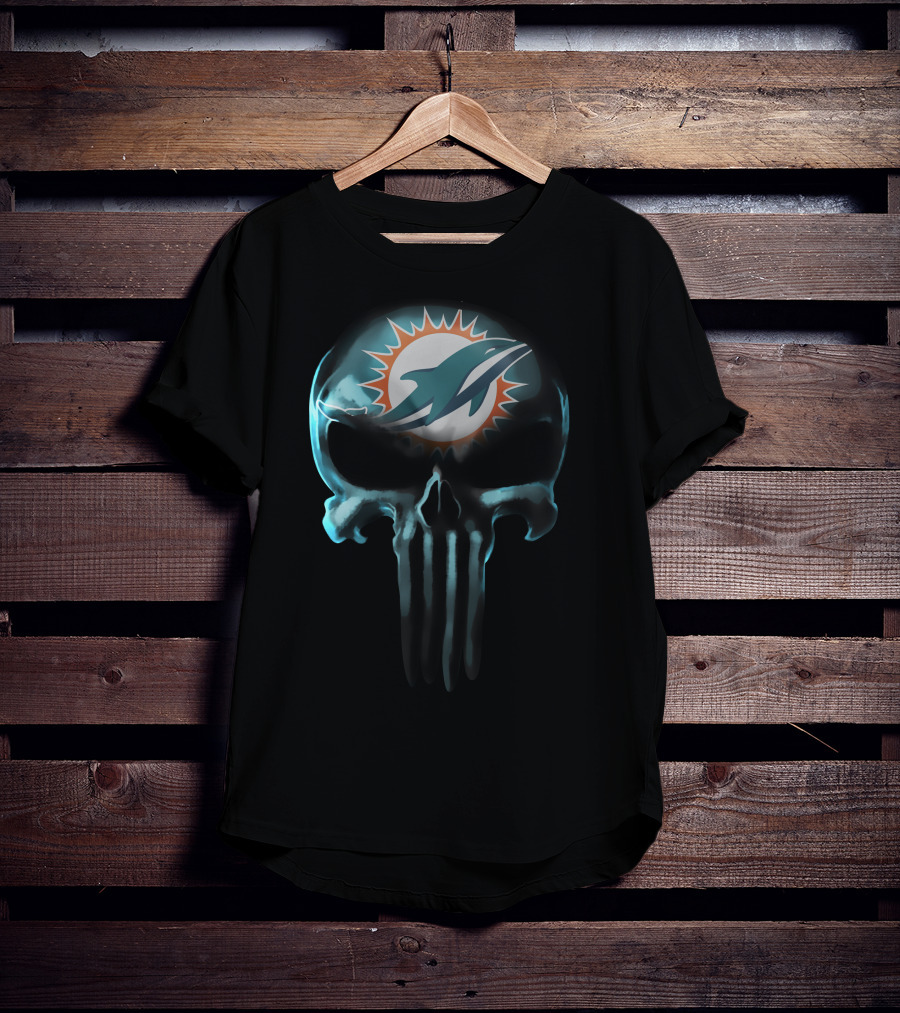 Miami Dolphins 30 Skull T-Shirt
