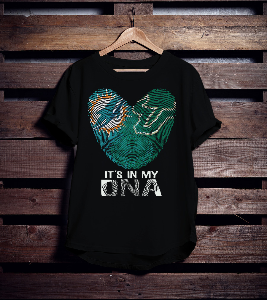 Miami Dolphins It's In My Dna Fingerprint T-Shirt