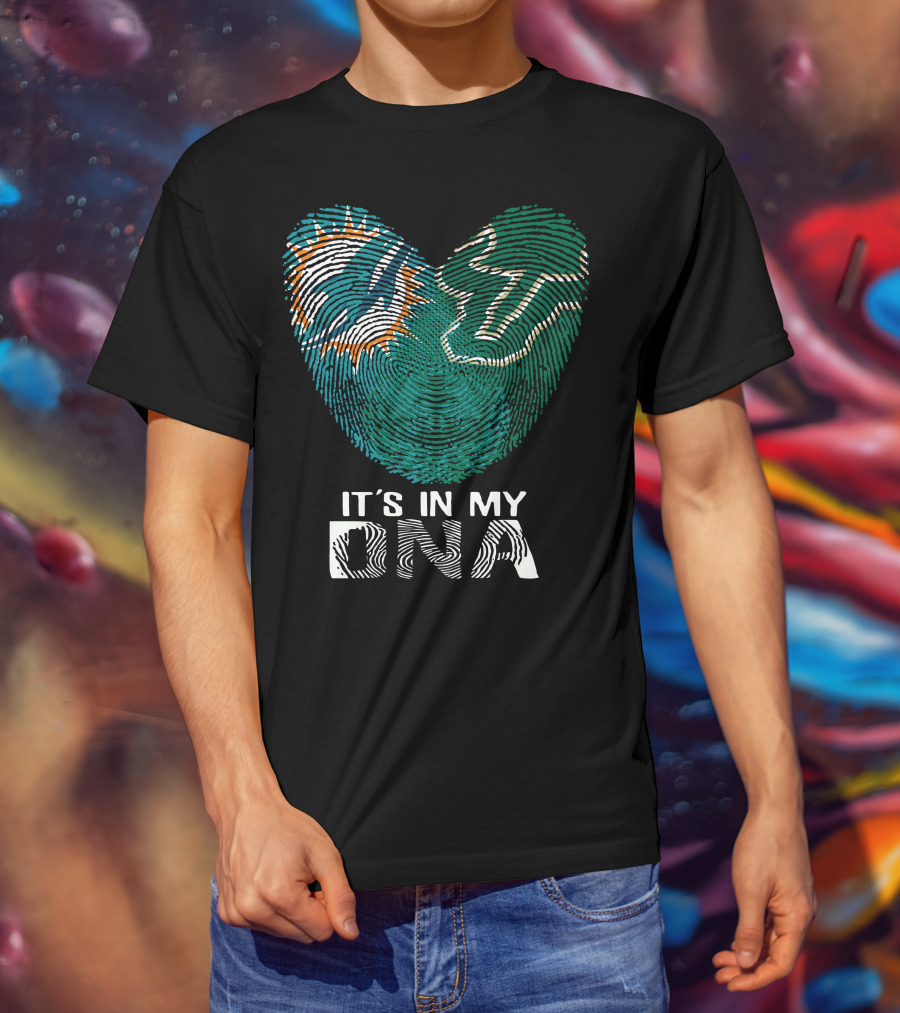 Miami Dolphins It's In My Dna Fingerprint T-Shirt