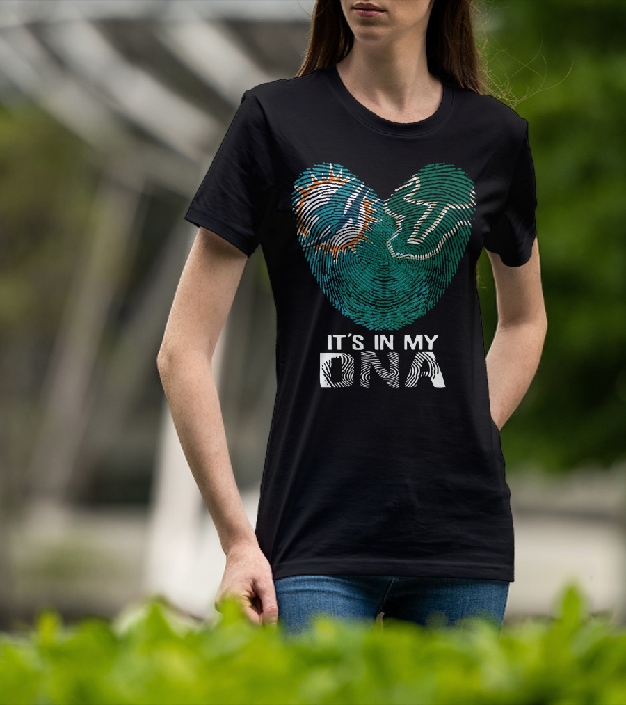 Miami Dolphins It's In My Dna Fingerprint T-Shirt