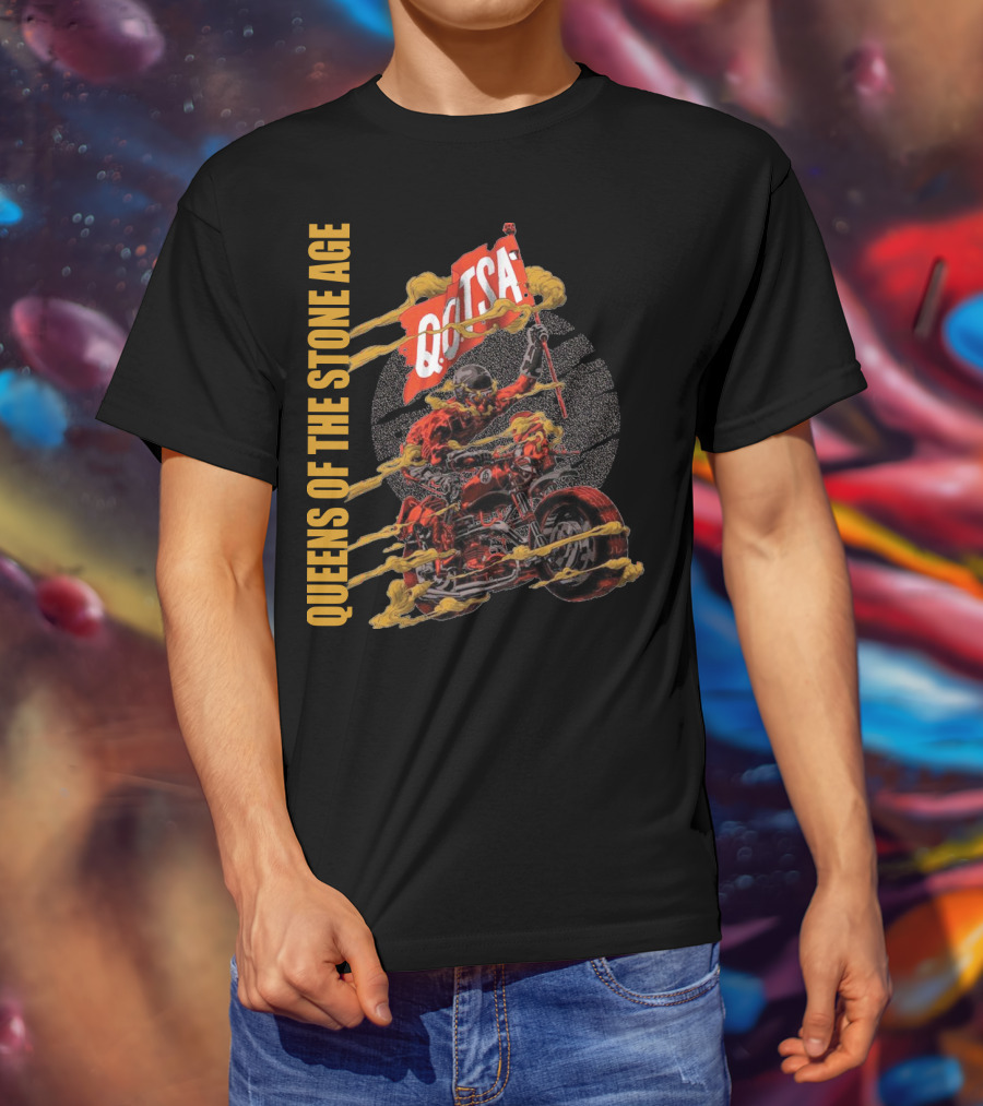 Queens Of The Stone Age QOTSA Motorcycle Rider T-Shirt
